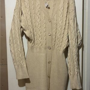 Gilli Cable Knit sweater dress  in Cream